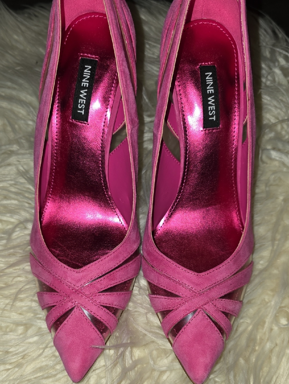 Nine West Hot Pink Pointed-Toe Suede Pumps